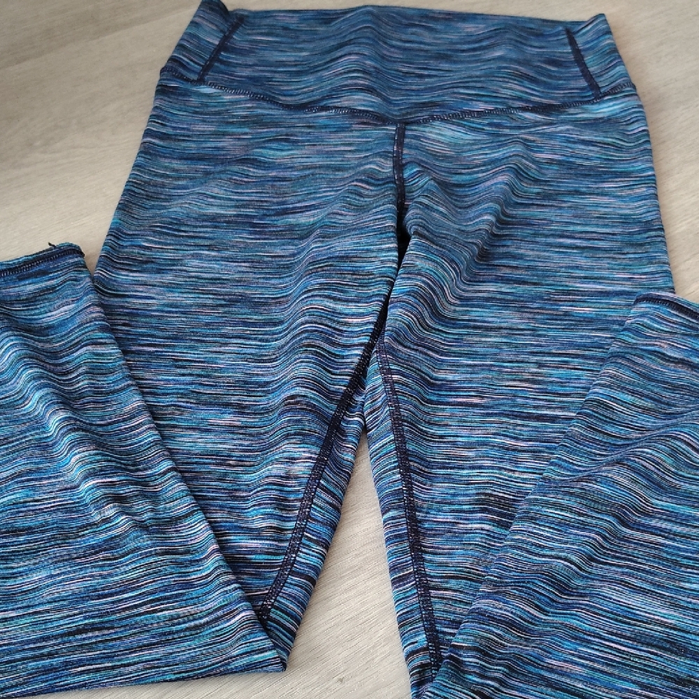 All‎ in Motion Womens XL Blue Space Dye High Waisted Performance Leggings